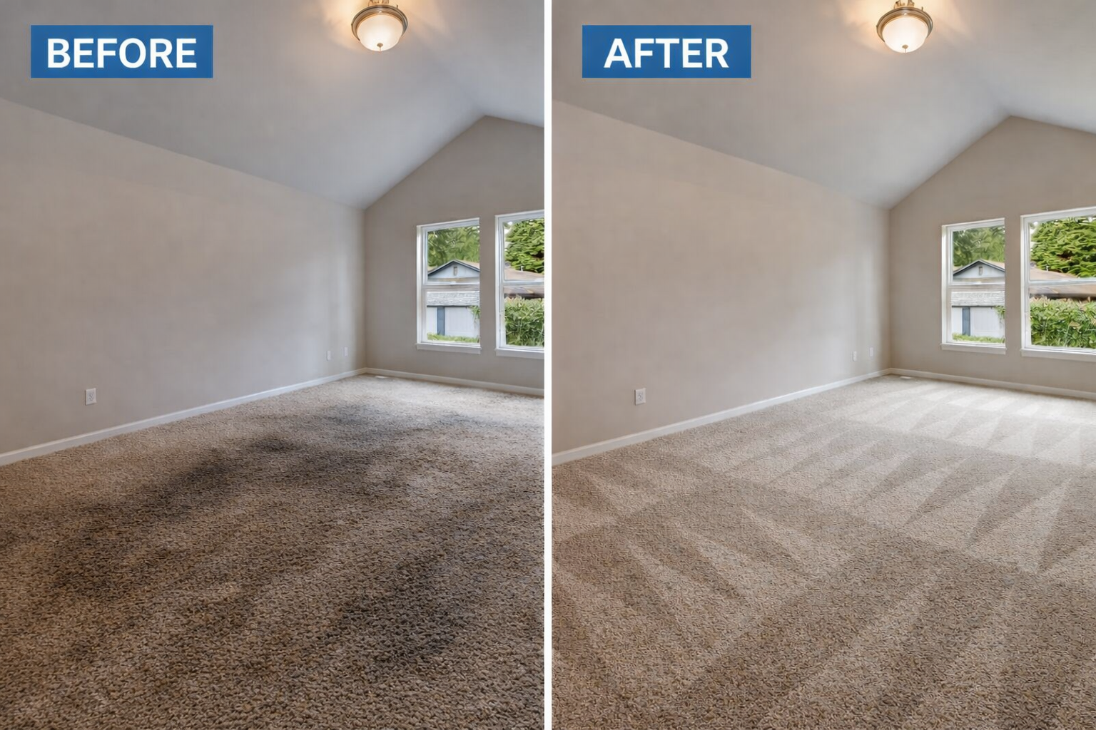 Before and After Carpet Cleaning